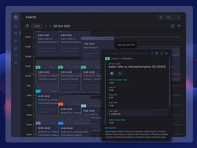 IPTV broadcasting platform made by UPDIVISION admin panel dashboard ui