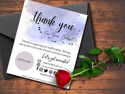 Thank you for your order business cards template branding business card canva template card insert customers packaging design graphic design illustration modern card template simple thank you card stay connected card thank you card thanks for purchasing typography watercolour business card