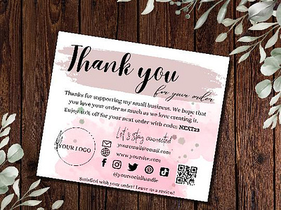 Thank you business card template branding business card canva template card insert customers packaging design graphic design illustration logo ui