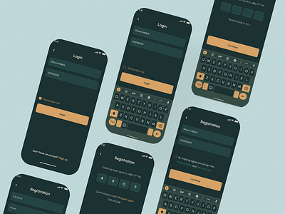 Registration and OTP Screen account agriculture android app app design figma first screen interface ios login app new account onboarding otp password pro player profile type registration sign in sign up ui