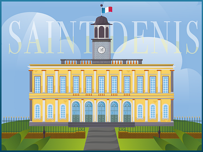 Hôtel de Ville - SAINT DENIS branding flat illustration illustrator la reunion logo poster reunion island vector