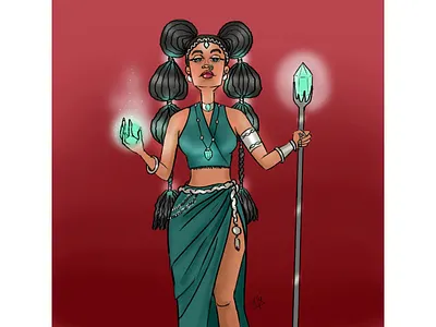 Original character - The sorceress character designing illustration original character photoshop