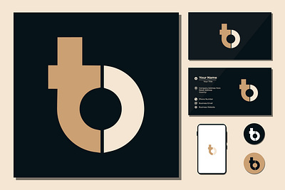 Letter t and b for logo t