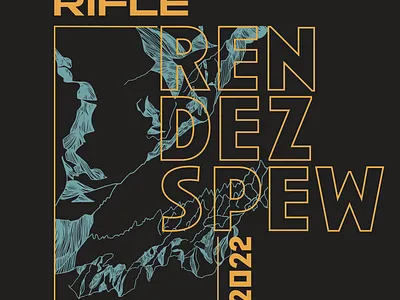 Rifle Rendezspew 2022 Climbing Shirt Design graphic design illustration shirt design typography