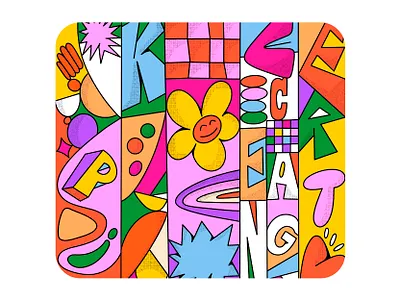 Keep Creating art branding colorfu colorful design flat frame illustration ilustración lettering typography