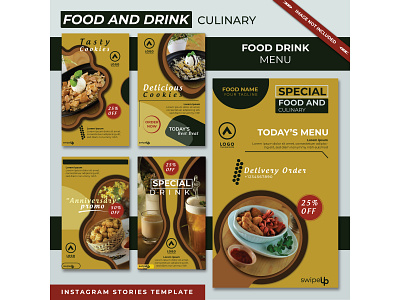 Food social media post template collection