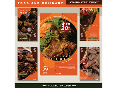 Food social media post template collection
