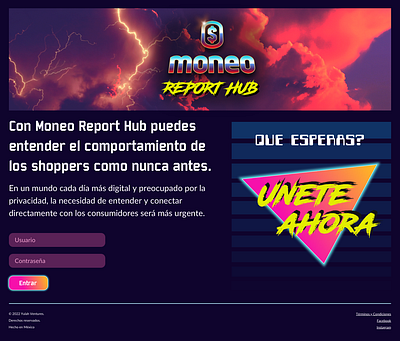 Totally rad Moneo design vaporware web