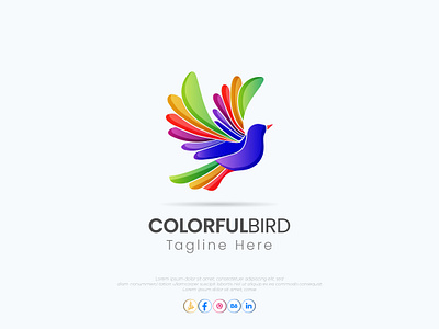 Colorful Bird Logo bird bird logo bird logo design colorful bird logo creative logo 99 design eye catching logo gradient bird gradient bird logo modern bird logo