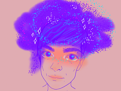 Stardust galaxy illustration procreate selfie stardust