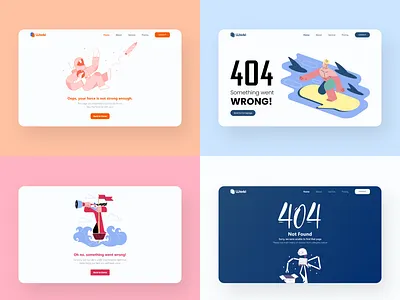 Error Pages illustration mobile app design