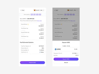 No-loss Lottery dApp — 02 clean dapp defi design lottery minimal no loss lottery ui ux