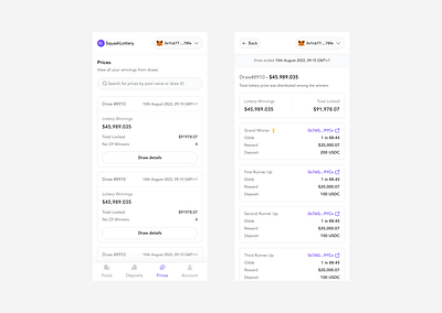 No-loss Lottery dApp — 03 clean dapp defi design lottery minimal no loss lottery ui ux