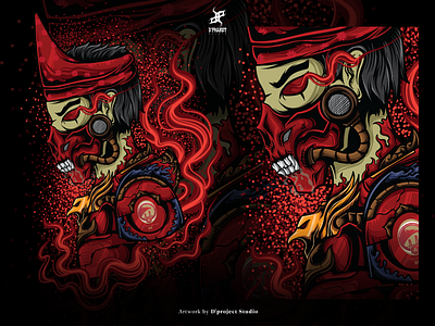 People Mask Skull - T-shirt Illustration poster art