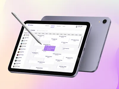 Daily Schedule for Sales Team dasboard schedule ui ux webapp