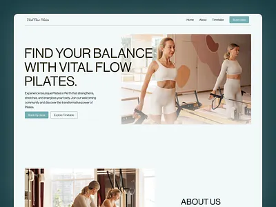 Luxury Wellness Web Design – Vital Flow Pilates australia boutique