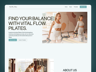 Luxury Wellness Web Design – Vital Flow Pilates australia boutique