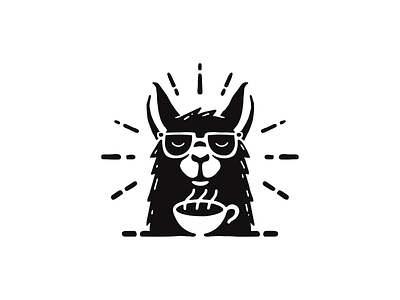 LLAMA NGGAK NGOPI alpaca brand design illustration llama logo logodesign logodesigns vector