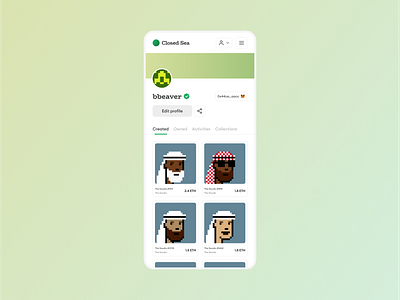 NFT Marketplace Account art branding crypto dapp decentralized defi design dex illustration logo minting mockup nft sale token ui uiux vector wallet web3
