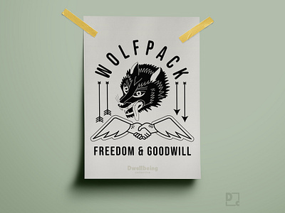 Wolfpack apparel art badge design branding design drawing flat graphic design illustration layout logo minimal poster design typography vector