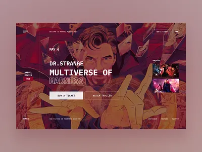Marvel Movies Hub — Website Shot clean creative design doctor strange illustration interface design marvel marvel movies minimal modern product design responsive ui user interface web design website website design