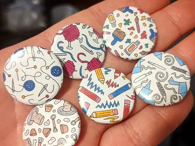 Arts and Craft Doodle Pins art arts crafts creative design doodles drawing hand drawn illustration pins