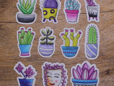 Subtle Pride Succulent Mini Stickers art creative design drawing hand drawn illustration lgbtq plants sticker sticker designs succulents