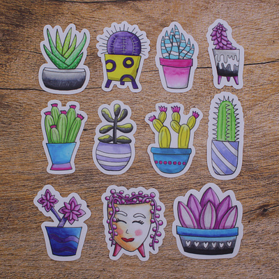 Subtle Pride Succulent Mini Stickers art creative design drawing hand drawn illustration lgbtq plants sticker sticker designs succulents