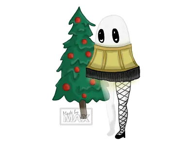 A Very Cryptid Christmas - Leg Lamp Nightcrawler art creative cryptid design digital drawing hand drawn holiday illustration pop culture spooky