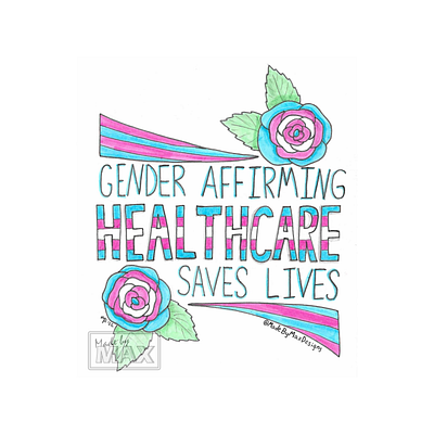 Trans Healthcare Awareness Stickers art creative design drawing hand drawn illustration lgbtq political sticker trans