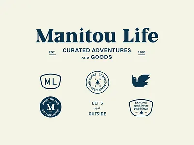 Manitou Life / Brand Development badge brand branding clean design graphic design icon identity inspiration logo logo design michigan minimal outdoor brand outdoor logo rental company simple design typemark typography