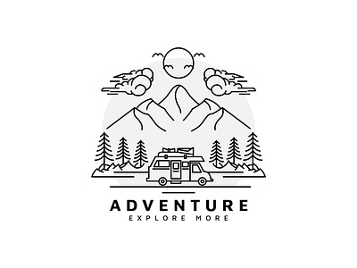 Camper van logo design hipster logo