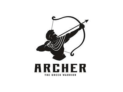 Greek archer vector illustration, warrior silhouette logo design character design logo vector