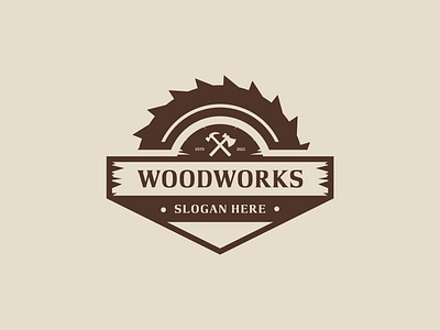 Classic vintage logo for woodwork company design gear logo vector