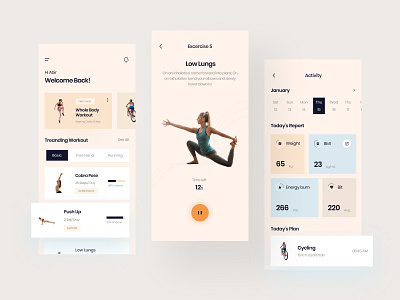 Home workout ui exploration app app ui gym typography ui ux workout