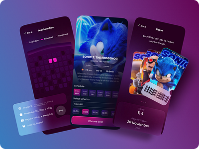 Movie Tickets Booking App design illustration ui