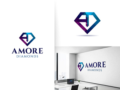 AMORE diamonds branding graphic design logo