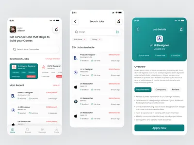 Job finder app design app app design app ui dailyui design graphic design interface ios job finder jobs mobile app mobile ui ui ui design ui designer uiux ux uxdesign web webdesign