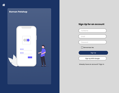 Sign Up graphic design ui
