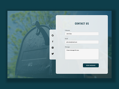 DailyUI #028 - Contact Us 028 challenge collectui contact contact us daily challenge dailyui dailyui028 dark green design figma ui website