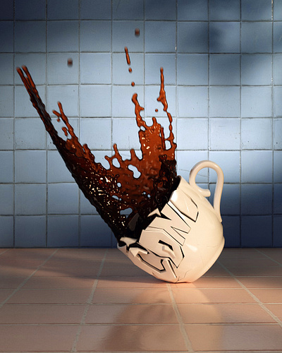 Mondays be like 3d cinema4d coffee conceptart cup dribbble falling render typography