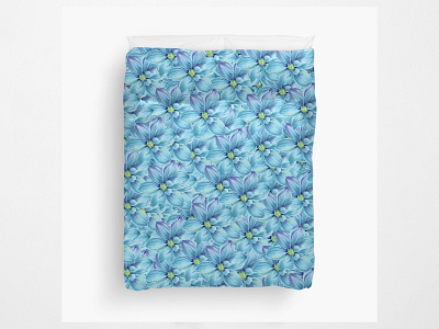 Blue Flower - Duvet Cover 3d animals animation blue branding color design graphic design logo love motion graphics nature new pattern shop trend ui
