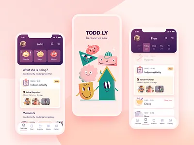 Todd.ly – edu-tech app concept app design edu tech graphic design illustration mobile mood schedule ui