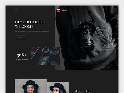 Photolio. - photography Landing Page Hero Section ecommerce event hero section home page homepage landing page landing page hero photography photography landing page photolio. photoshoot portfolio shoot uiux videography web design website website design