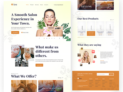 Beauty Salon Spa Website Landing Page app beauty beauty salon beauty treatment body massage branding dashboard design facial treatment figma girls salon illustration logo salon spa styling ui ux vector website