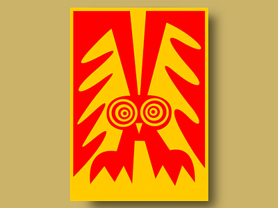 Yellow and Red Poster: Owl Illustration bold color match colorful colorful poster creative poster design graphic design illustrated inspiration owl owl illustration poster red red yellow vibrant visually striking visually striking design yellow yellow palette