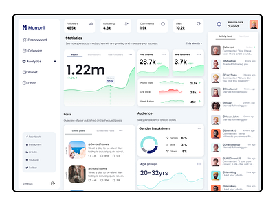 Social Media Analytics analytics branding colors dashboard design logo minimal social media typography ui ux ux design visual webdesign