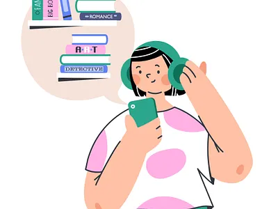 audiobook character girl illustration