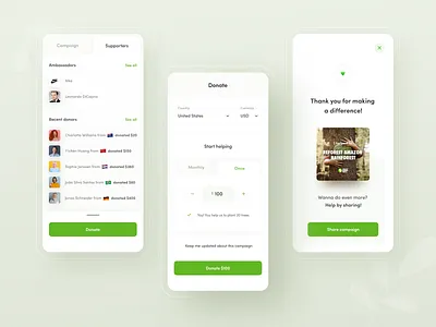 Fundraising platform #2 app charity crowdfunding funding mobile mobiledesign nonprofit ui uimobile