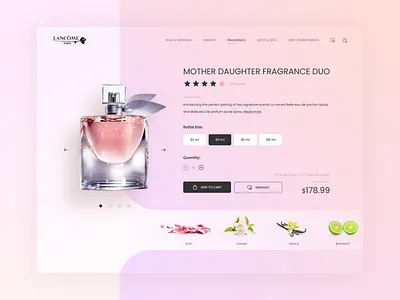 Product Page for a Perfume cosmetic design figma inspiration interface modern perfume product redesign ui ui solution ux web design